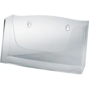 Sigel acrylic LH118 Wand-Prospekthalter Transparent DIN A4 quer - Prospektständer für elegante Präsentation: Aus hochwertigem Acryl, leicht und langlebig, ideal für Broschüren und Magazine bis 322 mm Breite.