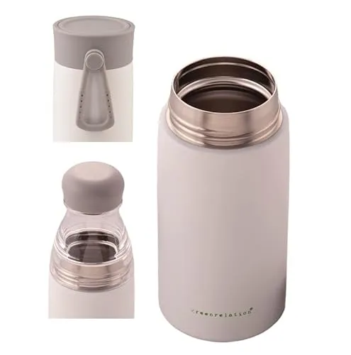 greenrelation 2lidsbottle+ Thermosflasche Thermo Coffee To Go Thermobecher Trinkflasche Edelstahl Tritan