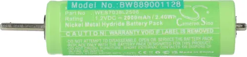 vhbw Akku kompatibel mit Panasonic ER221, ER-508, ER-504, ER216, ER224, ER220, ER2211, ER2171, ER221E2, ER217, ER2201 Rasierer (2000 mAh, 1,2 V, NiMH)