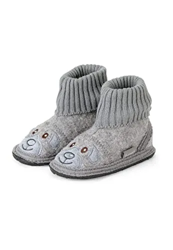 Sterntaler Hausschuhe Bär - Bequeme Wollfilz Pantoffeln für Kinder - Unisex Hausschuhe aus Wollfilz mit rutschfester Sohle, ideal für Kindergarten und Zuhause, bieten optimalen Komfort und Halt.