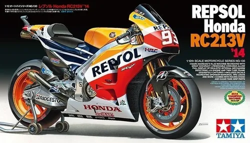 Tamiya Repsol Honda RC213V '14 Motorrad 1:12 Modellbausatz - Modellbau für Automobile, detailgetreuer Bausatz für leidenschaftliche Modellbauer und Motorradfans.
