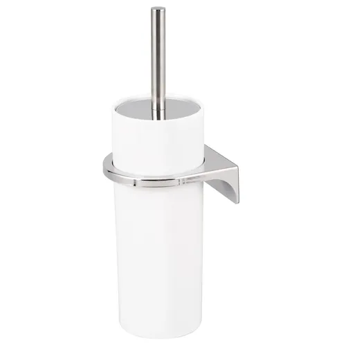 bremermann WC-Reinigungsbürste SAVONA mit Wandhalterung, rund, weiß - Toilettenbürsten-Garnitur SAVONA mit hygienischem Edelstahlgriff und 2-Wege-Montage. Praktische Wandhalterung für flexibles Anbringen und einfachen Zugriff.