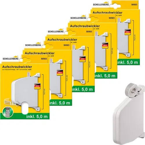 SCHELLENBERG Aufputz-Gurtwickler Set 5-tlg. für Rollladensystem Mini