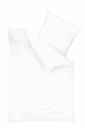 Kaeppel Bettwäsche Uni Fein-Biber (1 x 80x80 + 1 x 155x220 cm, Weiss 501)