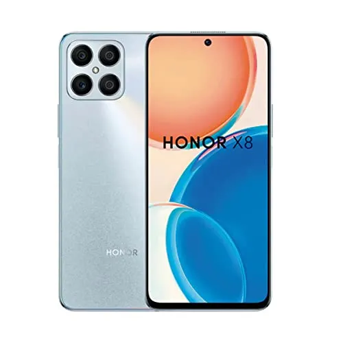 Honor X8 128 GB Silber - Simlockfreies Handy - Stylisches, simlockfreies Handy mit 128 GB Speicher und 2 Jahren Garantie für sorgenfreies Telefonieren.