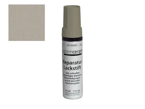 Systemceram Lackstift Fango 21023 - Reparatur Lackstift in Fango (Grau-Braun) - ideal zur Ausbesserung von Küchenspülen, mit 12ml Inhalt für präzise Anwendungen.