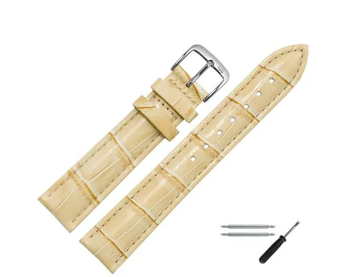 MARBURGER Uhrenarmband 20mm Leder Alligator Prägung