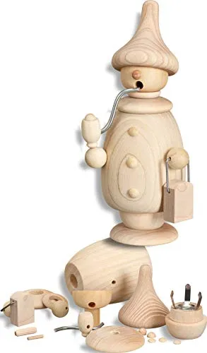 Seiffener Volkskunst Räuchermännchen Bastelset | 18-teilig aus Holz