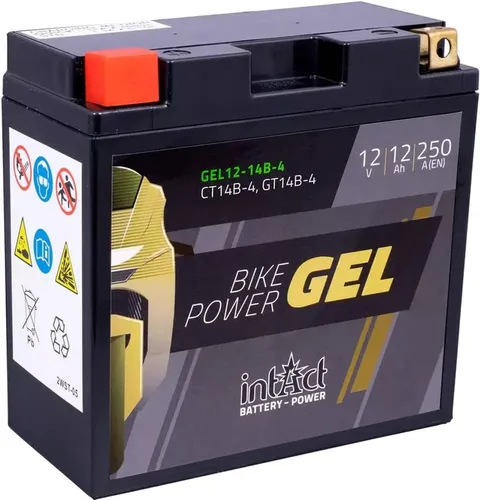 Motorrad Batterie YT14B-BS YT14B-4 INTACT Gel 12V 12AH Stichwort Erhöht 250 Cca