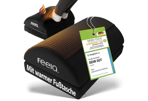 feela.® Ergonomische Fußstütze mit Wärmetasche in schwarz von feela