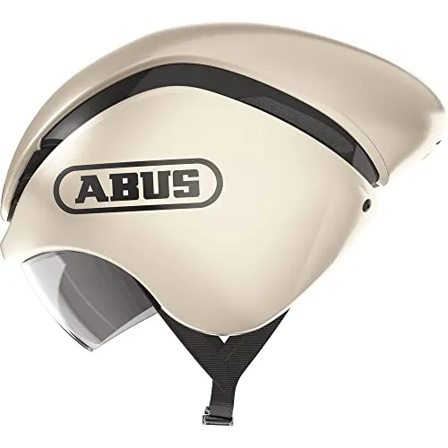 ABUS Rennradhelm GAMECHANGER TT goldfarben L | 58 cm - 62 cm - Fahrradhelm mit aerodynamischer Form und UV-beständiger Außenschale, ideal für Radsportler, Made in Italy, sicherer Magnetverschluss und komfortable Größenverstellung.