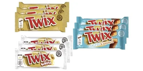 Twix Schokoriegel Mix I 426g I 3 Sorten I 9 Packungen I 3x Original I 3x Saltet Caramel I 3x White I Schokolade I Schokoladenriegel I Riegel I Schokoriegel