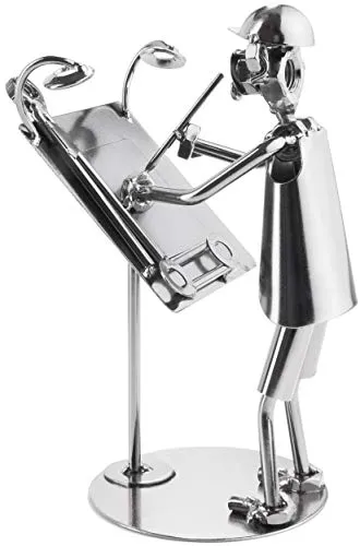 BRUBAKER Schraubenmännchen Architekt - Handgefertigte Metallfigur - Sammlerfiguren - Jedes Schraubenmännchen ist ein einzigartiges Unikat aus handgefertigtem Metall, ideal als originelles Geschenk für Architekten und Bauplaner.
