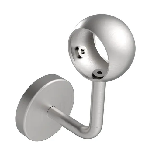 Handlaufträger Edelstahl mit Kugelring für Handlauf Ø42,4 mm mit Klipsrosette