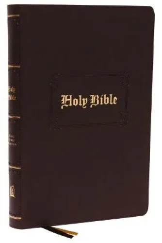 KJV Holy Bible Large Print Center-Column Reference Bible, Brown Leathersoft,