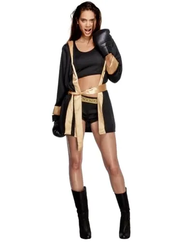 Smiffys Fever Knockout Costume, Black Halloween und Karneval