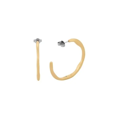 Skagen Damen Ohrringe aus Edelstahl in Mattes Gold - Elegante Ohrringe aus poliertem Edelstahl, ideal für jeden Anlass und mit praktischem Poussette-Verschluss für sicheren Halt.