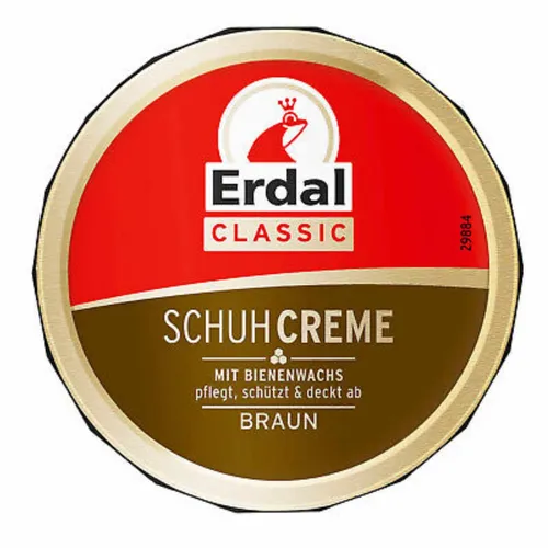 Erdal-Rex GmbH Erdal Classic Schuhcreme, Schuhpaste pflegt, schützt und frischt die Farbe auf, 75 ml - Dose, braun 114760