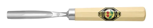 Kirschen Kerbschnitzbeitel 6 mm mit kurzem Weißbuchenheft achtkant, gebogen, mit tiefer Höhlung, Stich 10 - 3219006