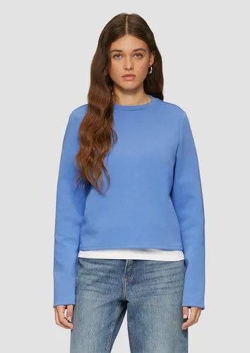 QS Sweatshirt Sweatshirt Verkürztes Sweatshirt aus Interlockjersey