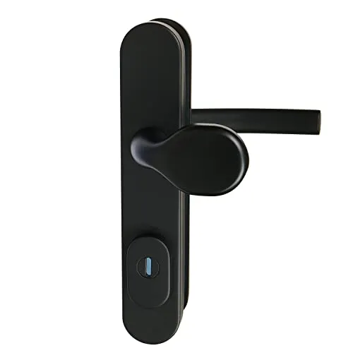 FELGNER Schutzbeschlag schwarz matt - Klinke-Knauf, 72 mm - Türsicherungen mit massivem Edelstahl-Sicherheitsbeschlag, stahlgehärtet und aufbohrgeschützt. Ideal für höchste Sicherheit und Langlebigkeit in Ihrem Zuhause.