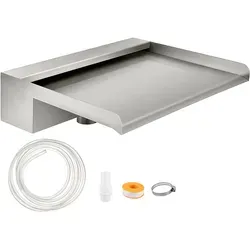 VEVOR Wasserfall Pool aus Edelstahl - 30x26x8cm Schwallbrause, rostfrei und pflegeleicht für entspannende Wasserfälle im Garten