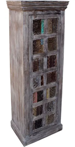 Schrank, Beistellschrank, Kommode / Sideboard mit alten Blockdruckstempeln -