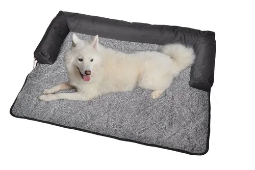 RAIKOU Plüsch Hundematte 90x90cm – Waschbar & Rutschfest - Schützt Ihre Möbel und sieht stylish aus! Hergestellt aus robustem, kratzfestem Material, perfekt für Zuhause und unterwegs. Die rutschfeste Unterseite sorgt für Stabilität, während der Bezug einfach waschbar ist.