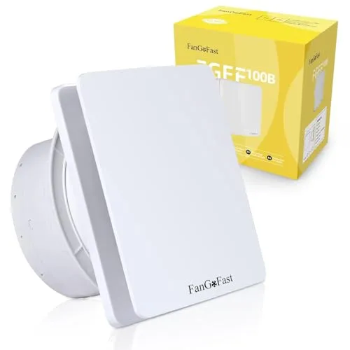 FanGoFast Badlüfter 100mm, Abluftventilator Leiser mit Rücklaufklappe, 12W Leistungsstarke Wandventilator Lüfter für Küche Bad Gewächshaus Garage