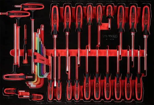 KS Tools Schraubendreher-Satz 34-tlg in Schaumstoffeinlage - Elektriker Schraubendreher Set mit 34 Teilen, perfekt organisiert in einer Schaumstoffeinlage für schnellen Zugriff und optimale Übersicht.