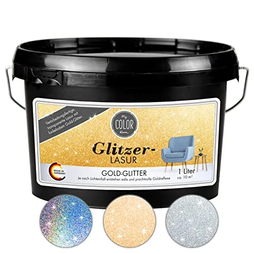 My COLOR Room Glitzer-Lasur (1000 ml, Gold)