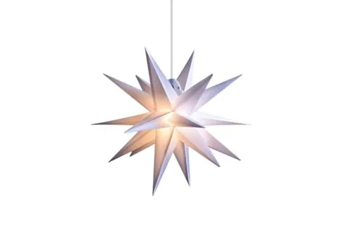 ZICOM LED Dekostern Weihnachtsstern Stern mit 18 Zacken wetterfest, weiß Ø 40cm Innen und Außen für Weihnachten, Hochzeiten, Party, Dekoration, Geschenkidee, 230V 50Hz, LxBxH 40x40x40cm