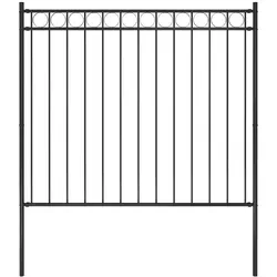 vidaXL Gartenzaun Stahl 1,7x1,5 m Schwarz