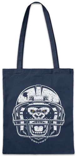 American Football Gorilla Stofftasche Einkaufstasche Player Love Helmet