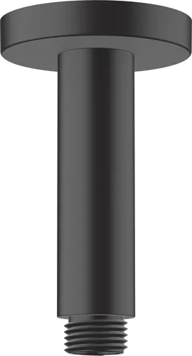 hansgrohe Vernis Blend Deckenanschluss 10 cm 27804000, Badarmaturen in mattschwarz - Sanitärinstallation mit elegantem Design, sorgt für eine perfekte Positionierung des Duschkopfs und ist einfach zu montieren.