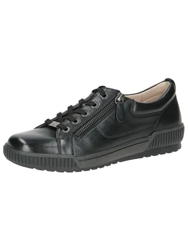 CAPRICE Damen Sneaker flach aus Leder Low Top, Schwarz (Black Nappa) - Wanderschuhe mit AIRMOTION Sohlentechnologie für optimale Luftzirkulation und entlastende Federung – ideal für höchsten Tragekomfort im Alltag.