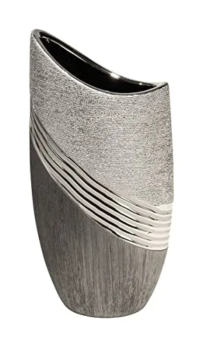 GILDE Halbmondvase Bridgetown 30cm in silber von GILDE