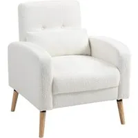 HOMCOM Loungesessel mit Lendenkissen - Ohren- & Armlehnensessel, gepolstert mit weichem Sherpa-Fleece und ergonomischem Lendenkissen für optimalen Komfort und Unterstützung beim Entspannen.