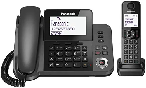 Panasonic KX-TGF320E - DECT Festnetztelefon mit Anrufbeantworter, Freisprecheinrichtung und 100 Einträgen im Telefonbuch, elegant in Schwarz