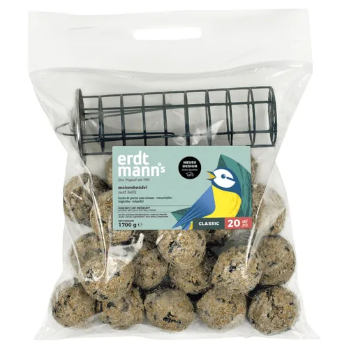 Erdtmanns 20 Meisenknödel ohne Netz plus 1 Knödelboy, 1er Pack (1 x 1700 g)