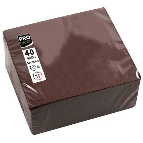 PROnappe Servietten braun 2-lagig 38,0 x 38,0 cm, 40 St. in braun von PROnappe