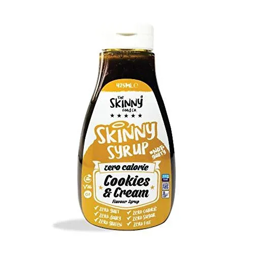 The Skinny Food Co - SIRUP, Kalorienfreier Sirup ohne Zucker, Cookies & Cream - Kekse mit Sahne, 425 milliliter