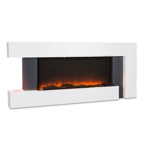 Klarstein Deko Kamin mit LED-Flammen - Elektrische Kamine: Realistische Flammenoptik mit LED, 2000W Heizung und Fernbedienung für eine gemütliche Atmosphäre ohne Rauch.