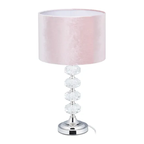 Elegante Kristall Tischlampe in Rosa in pink von Relaxdays