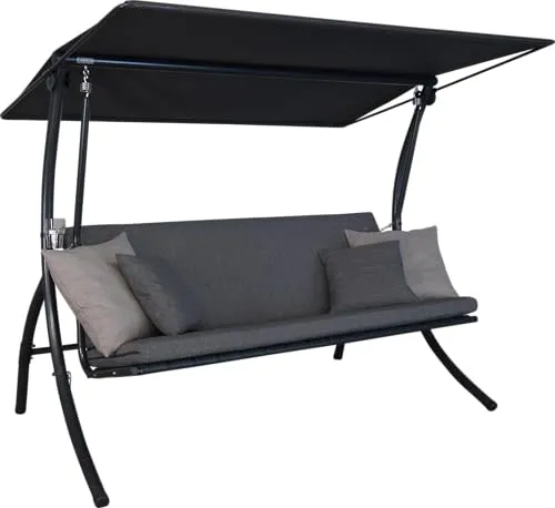 Angerer Hollywoodschaukel Motion Smart - Gartenliege Made in Germany - Gartenmöbel mit Bett-Funktion und einfache Montage, ideal zum Sitzen, Liegen und Entspannen im heimischen Garten.