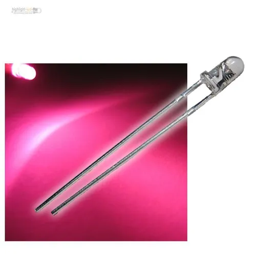 LEDs 3mm Pink wasserklar, pinke Leuchtdioden LED, Diode, rosa rose 50
