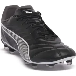 PUMA Unisex King PRO FG/AG Soccer Shoe - Komfortable Passform in Schwarz und Grau, 44 EU - Fußballschuhe mit leichter TPU-Laufsohle und konischen Stollen, ideal für festen Boden und Kunstrasen. Die gestrickte Slip-on-Konstruktion sorgt für maximalen Komfort.