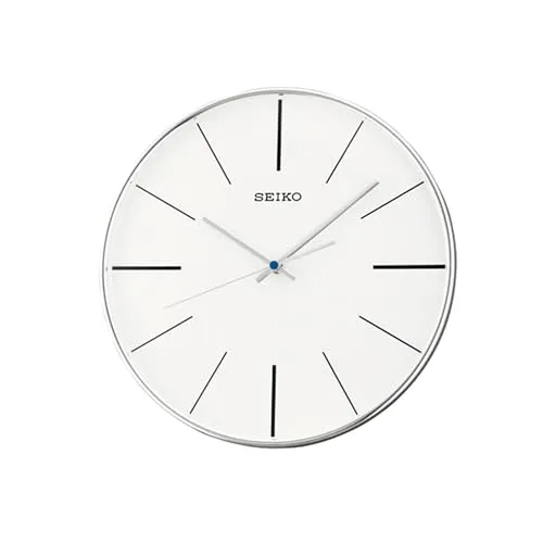 Seiko Wanduhr QXA634A - Silberne Kunststoffuhr mit schleichender Sekunde, elegantes Design für jedes Zuhause