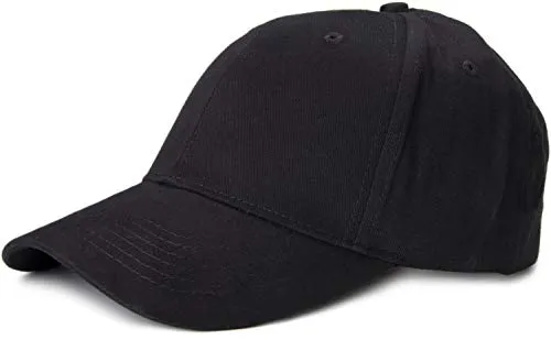 styleBREAKER klassisches 6 Panel Cap mit gebürsteter Oberfläche, Baseball Cap, verstellbar, Unisex 04023018, Schwarz, Einheitsgröße