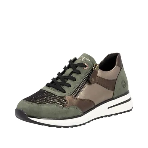 Remonte Damen D1G08 Sneaker - Metallic, 42 EU - Damen-Sneaker mit Lite n Soft herausnehmbarer Einlegesohle für optimalen Komfort den ganzen Tag.